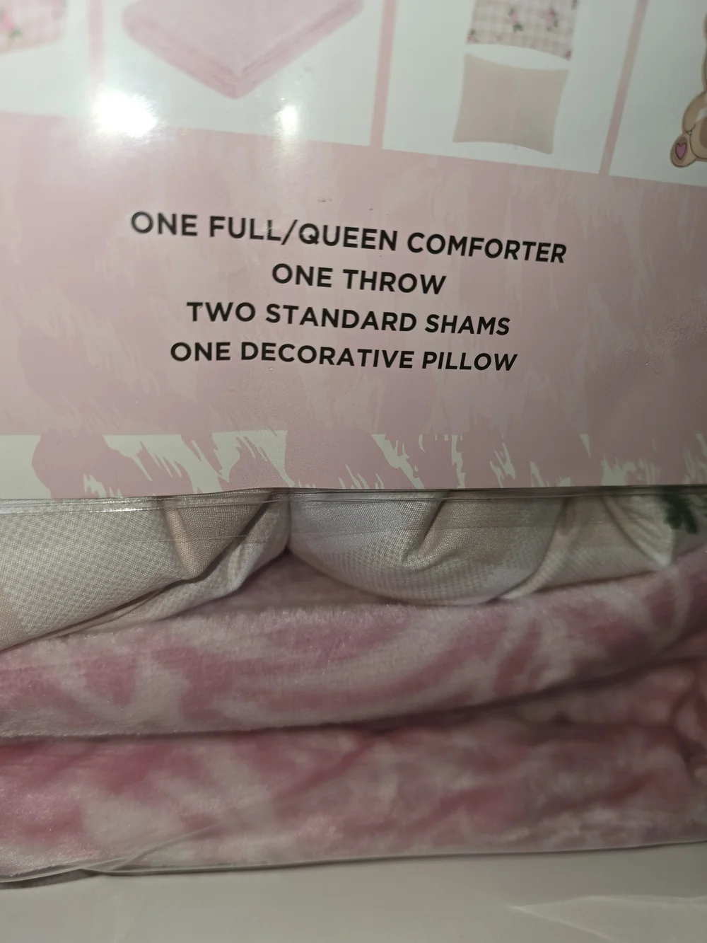 Betsey Johnson 5 Piece Comforter Set with Bear Pillow